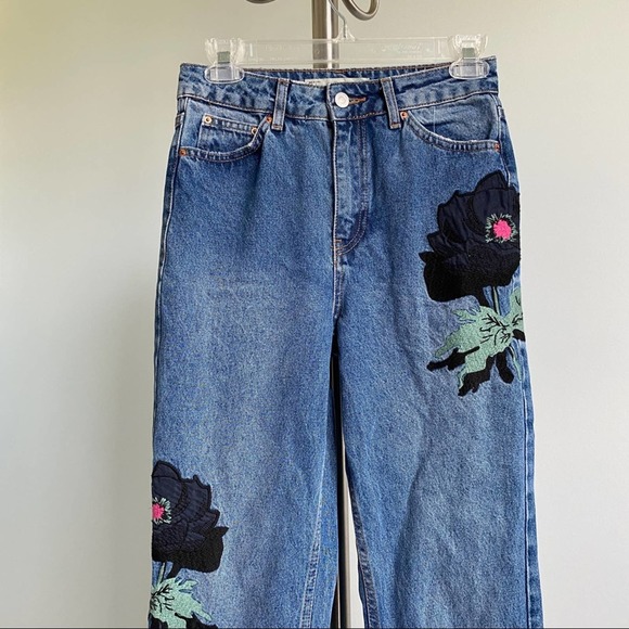 Topshop Moto Boyfriend Embroidered Jeans - Picture 4 of 7
